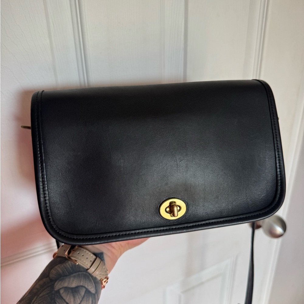 Vintage Coach Pocket Purse Black Crossbody